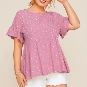 SHEIN Women's Peplum Short-sleeved Blouse